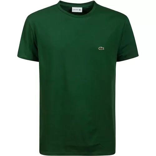 Grünes Baumwoll-T-Shirt mit Logo,Klassisches T-Shirt,T-Shirts - Lacoste - Modalova