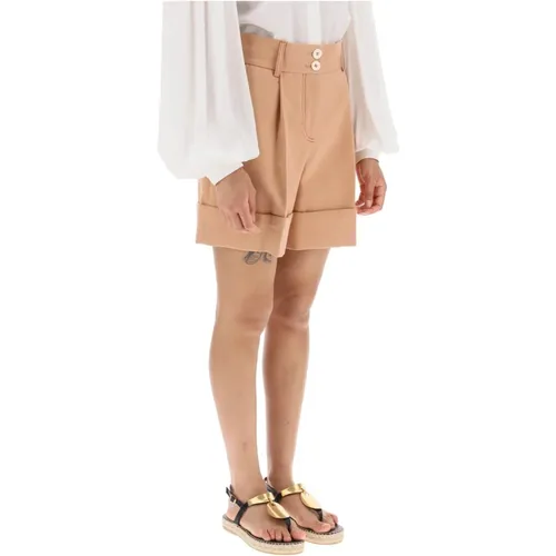 Shorts aus Baumwolltwill mit hoher Taille , Damen, Größe: S - See by Chloé - Modalova
