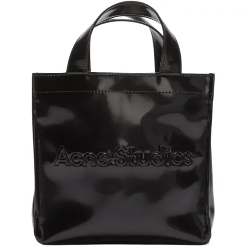 Schwarze Logo Mini Shopper Tasche - Acne Studios - Modalova