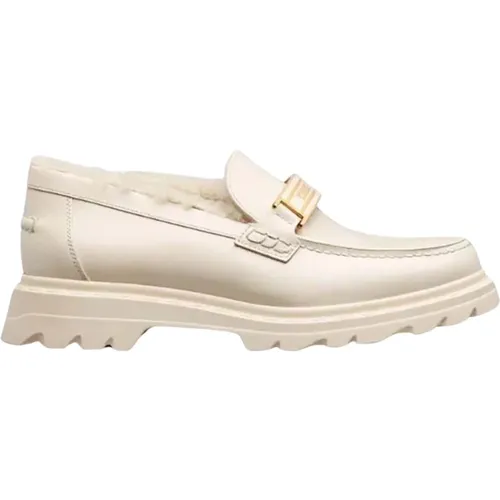 Leather Loafers Shearling Insole Rubber Sole , female, Sizes: 1 1/2 UK - Dior - Modalova