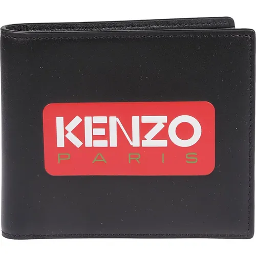 Noir Logo Fold Wallet , male, Sizes: ONE SIZE - Kenzo - Modalova