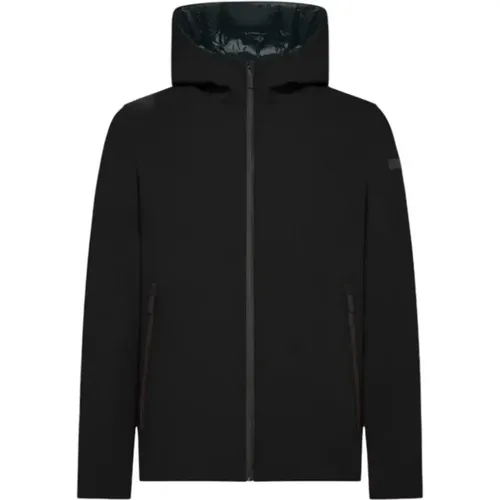 Schwarze Daunenjacke mit Kapuze , Herren, Größe: S - RRD - Modalova