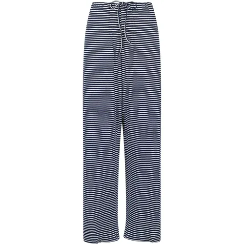 Geri Stripe Pants Dark Navy , female, Sizes: L, M, S - NEO NOIR - Modalova