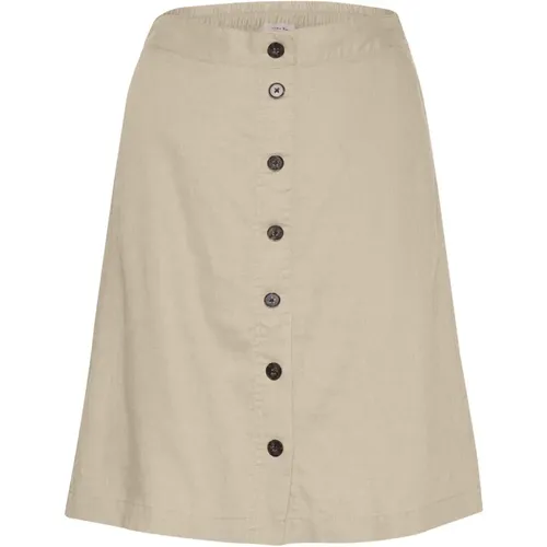 Feather Gray Linen A-Line Midi Skirt , female, Sizes: M, L, XS, XL, 2XS, S - Part Two - Modalova