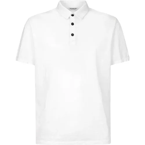 Weißes Polo-Shirt mit Logo-Knöpfen - Dondup - Modalova