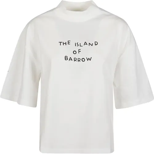 Off Cropped T-Shirt , Damen, Größe: L - Barrow - Modalova