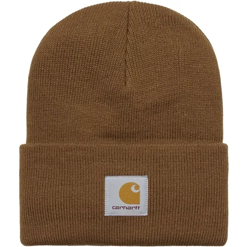 Ribbed Knit Hat with Logo Patch , male, Sizes: ONE SIZE - Carhartt WIP - Modalova