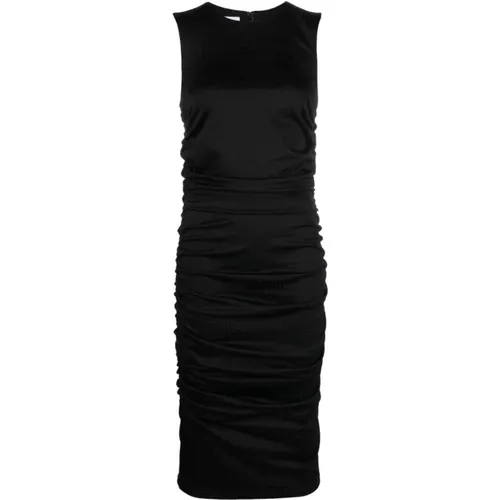 Schwarzes Kleid mit Logo-Motiv - Moschino - Modalova