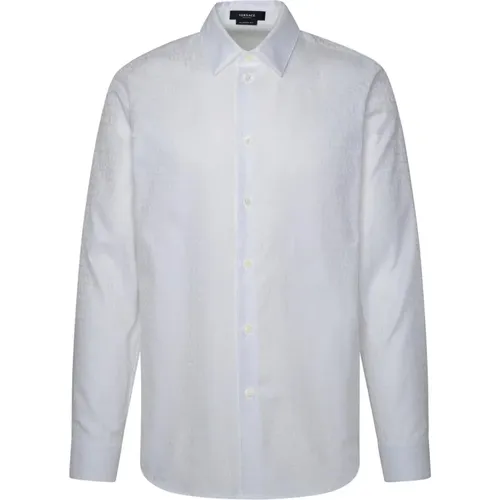 Camicia in cotone bianca , male, Sizes: 2XL, 3XL - Versace - Modalova