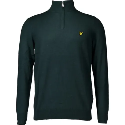 Quarter Zip Baumwolle Merino Pullover , Herren, Größe: M - Lyle & Scott - Modalova