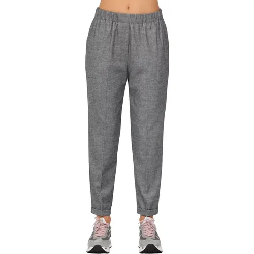 Flannel Elastic Waist Pants , female, Sizes: M, S - Rosso35 - Modalova