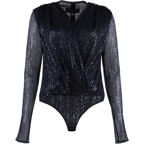 Glitzernder Sequin Deep V Neck Bodysuit - TALBOT RUNHOF - Modalova