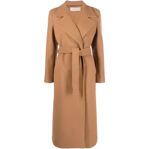 Wool Blend Coat with Belt , female, Sizes: L - Blanca Vita - Modalova