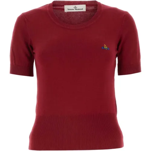 Burgundy Cotton Blend Bea Sweater , Damen, Größe: M - Vivienne Westwood - Modalova