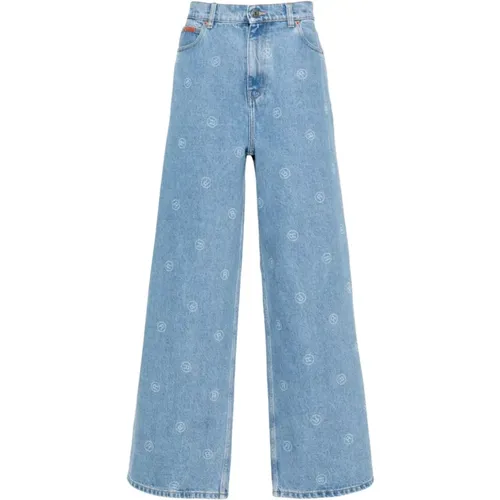 High Waist Wide Leg Jeans Blau , Herren, Größe: L - Martine Rose - Modalova