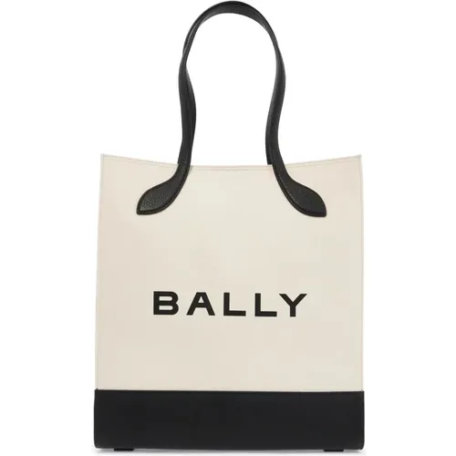 Tote Bag mit Logo-Print und Ledergriffen - Bally - Modalova