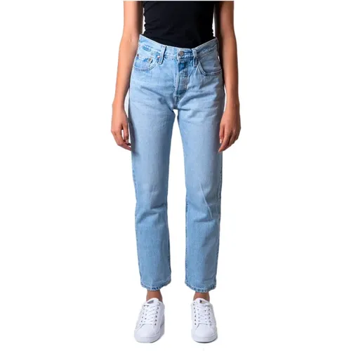 Levi's, Blaue abgenutzte Baumwolljeans , Damen, Größe: W31 L28 - Levis - Modalova