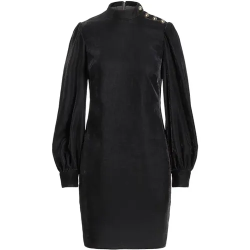 Velvet Dress with Shoulder Button Detail , female, Sizes: XS, S - Ralph Lauren - Modalova