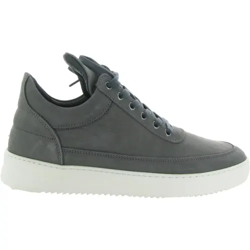 Schwarze Nubuck Shark Low Top Sneakers , Herren, Größe: 41 EU - Filling Pieces - Modalova