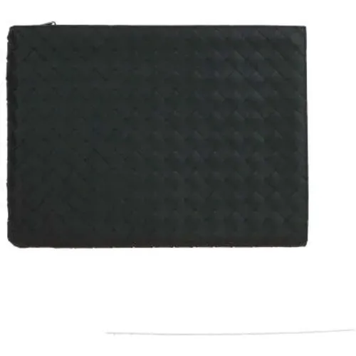 Dark Leather Document Holder with Zipper , male, Sizes: ONE SIZE - Bottega Veneta - Modalova