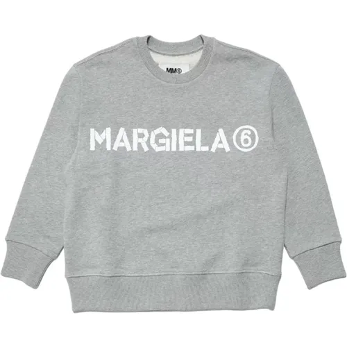 Baumwoll Langarm Sweatshirt mit Logo-Print - MM6 Maison Margiela - Modalova