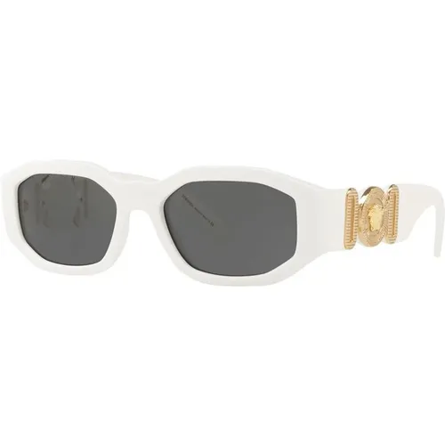 Aviator Sunglasses in and Grey , male, Sizes: 53 MM - Versace - Modalova