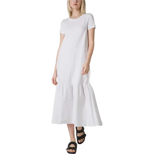 Cotton Dress with Ruffle , female, Sizes: XS, S, M - Deha - Modalova