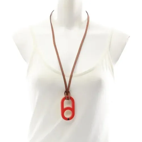 Pre-owned Leather necklaces , female, Sizes: ONE SIZE - Hermès Vintage - Modalova