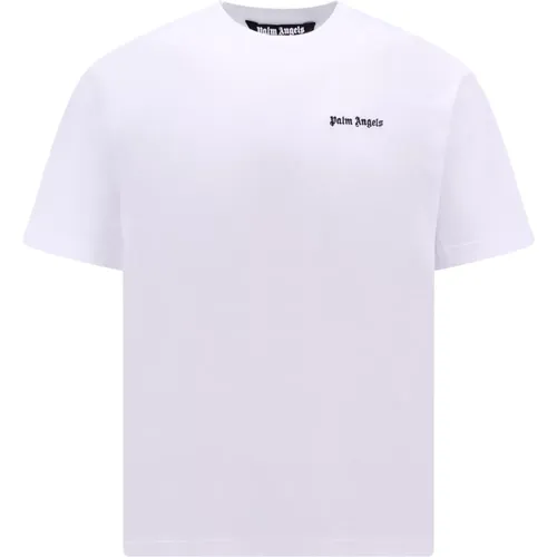 Besticktes Logo Baumwoll-T-Shirt , Herren, Größe: L - Palm Angels - Modalova