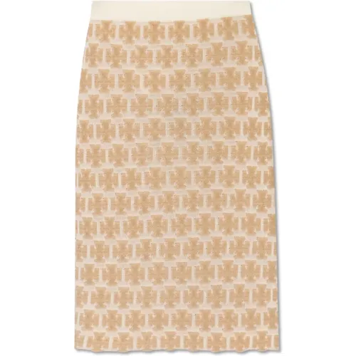 Monogrammed skirt , female, Sizes: M, XS - TORY BURCH - Modalova