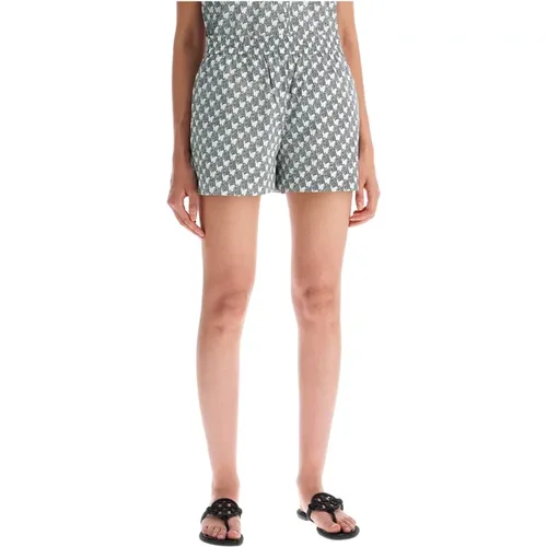 Zebra Print Poplin Shorts , Damen, Größe: XS - TORY BURCH - Modalova