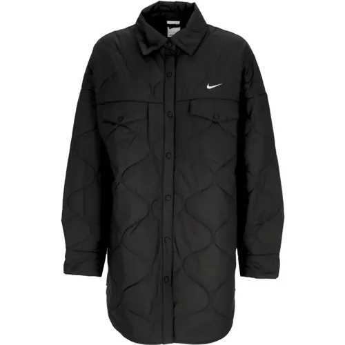 Gepolsterte Coach Jacke Schwarz/Weiß , Damen, Größe: XS - Nike - Modalova