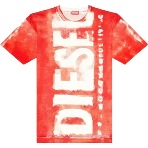 Rotes T-Boxt Bisc T-Shirt , Herren, Größe: L - Diesel - Modalova