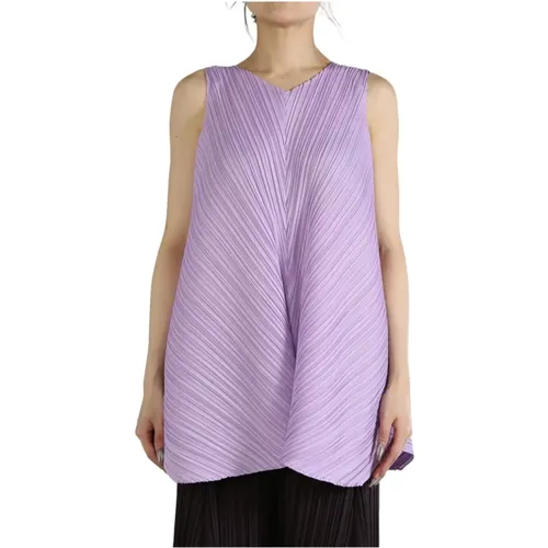 Matte Plissierte V-Ausschnitt Shift Kleid - Issey Miyake - Modalova