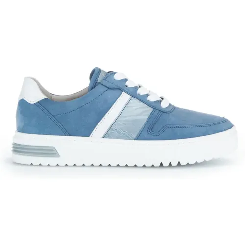 Blaue Ledersneakers Comfort Basic , Damen, Größe: 36 1/2 EU - Gabor - Modalova