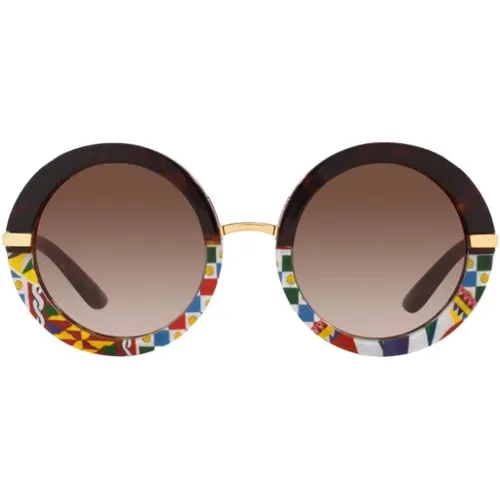 Stylish Sunglasses with Turtle Shell Design , female, Sizes: ONE SIZE - Dolce & Gabbana - Modalova