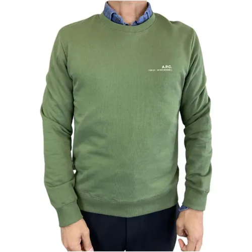Grüner Rundhalsausschnitt Pullover , Herren, Größe: M - A.p.c. - Modalova