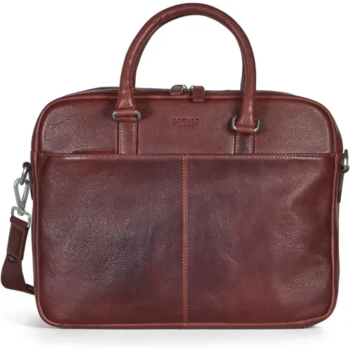 Leather Laptop Business Bag , male, Sizes: ONE SIZE - Howard London - Modalova