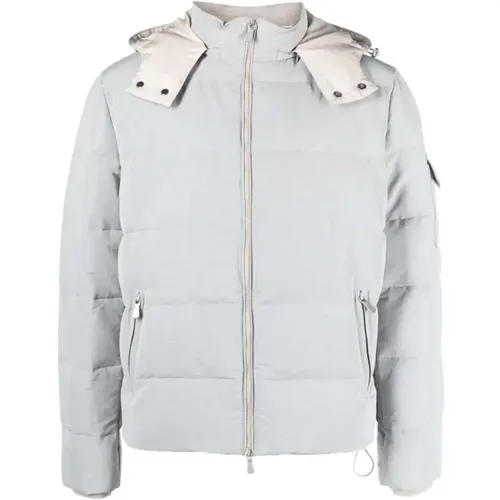 Grey Padded Jacket with Detachable Hood , male, Sizes: 2XL - Eleventy - Modalova