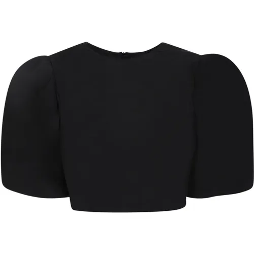 Schwarze Crop-Bluse , Damen, Größe: S - Msgm - Modalova