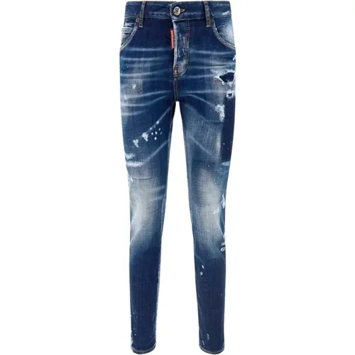 Slim Fit Blaue Jeans,Blau & Grün Slim-fit Denim Jeans - Dsquared2 - Modalova