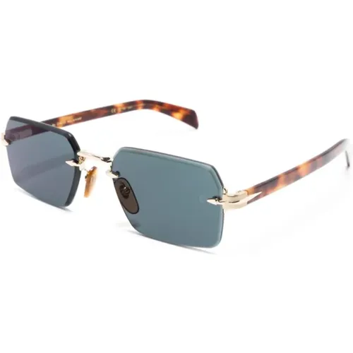 Gold Sunglasses for Everyday Use , male, Sizes: 56 MM - Eyewear by David Beckham - Modalova