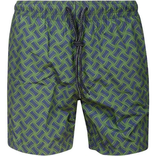 Brown Tone Print Swimwear for Men , male, Sizes: M, XL - Drumohr - Modalova