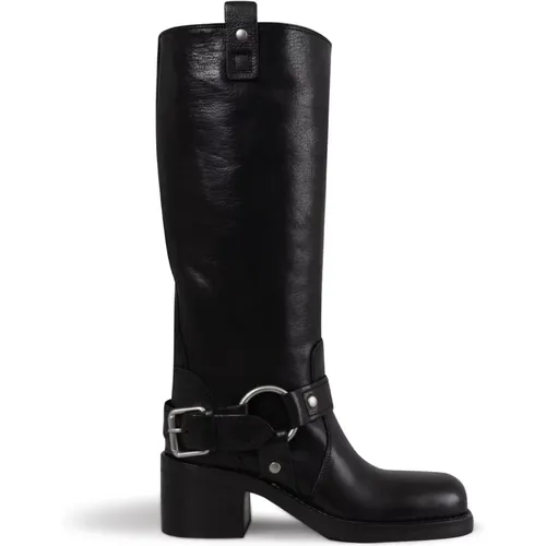 High Lamb Bass Biker Boots , female, Sizes: 6 UK - Ash - Modalova