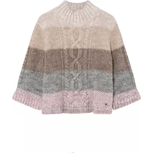 Cable Knit Pullover in Sandstein , Damen, Größe: L - Gustav - Modalova