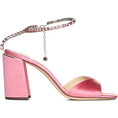 Kristallverzierte Rosa Sandalen , Damen, Größe: 36 EU - Jimmy Choo - Modalova