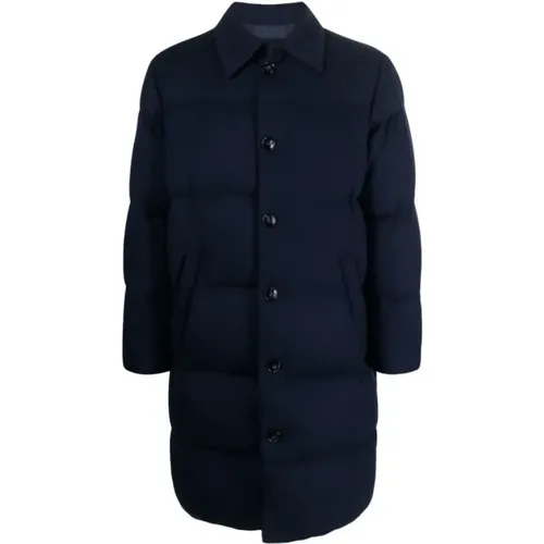 Indigo Padded Cashmere Coat , male, Sizes: XL, L, 2XL - Kiton - Modalova