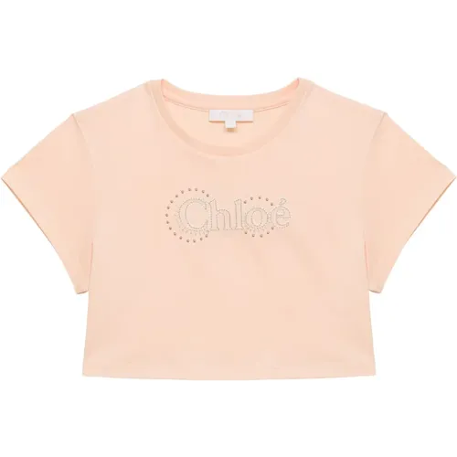 Kurzarm Rundhals T-Shirt Chloé - Chloé - Modalova