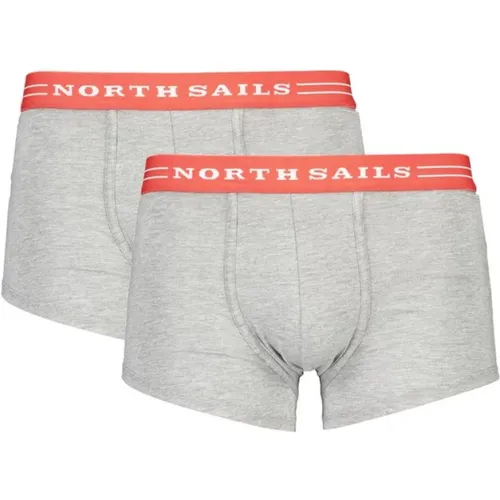 Grey Cotton Boxer Shorts , male, Sizes: S - North Sails - Modalova