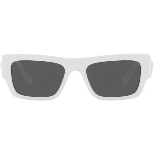 Weiße/Graue Sonnenbrille,Schwarze/Graue Sonnenbrille,Havana Sonnenbrille mit Dunkelbronze - Versace - Modalova
